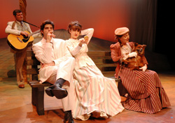 Robert Bonotto, Daniel Berger-Jones, Darcy Fowler, and Donna Sorbello in The Cherry Orchard, playing at the Central Square Theater through February 1, 2009.
Photo credit: Kippy Goldfarb/Carolle Photography